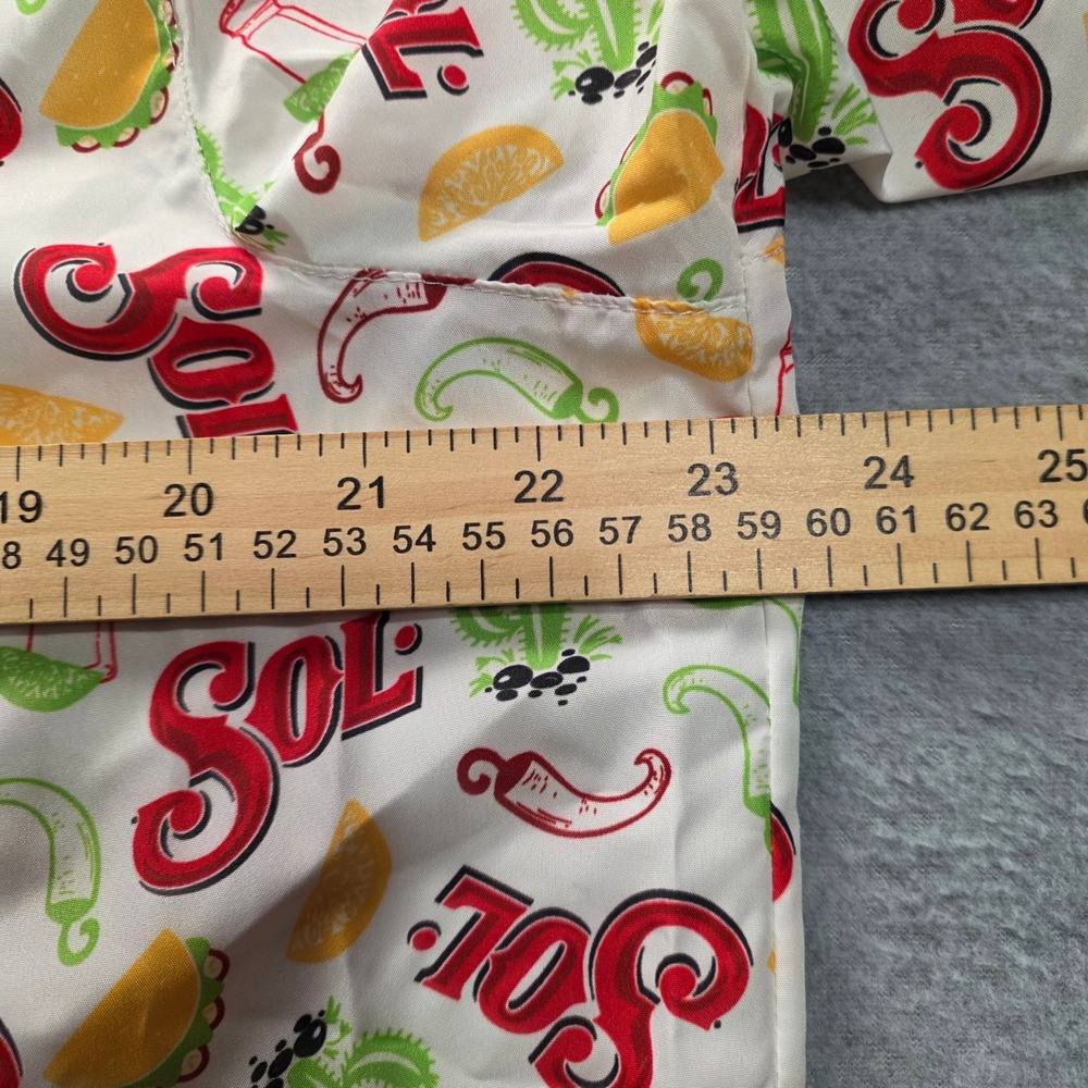 BDA Sol Cerveza Beer Taco Chili Pepper All Over Print Shirt Mens Large - Picture 5 of 5
